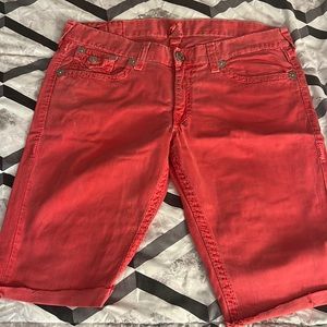 True Religion Jean shorts, red, sz 40 waist